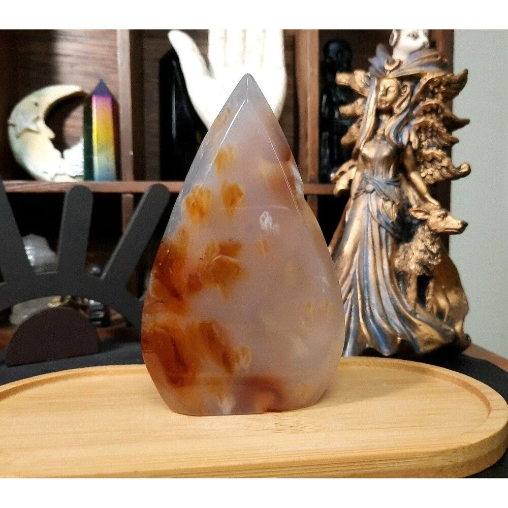 Druzy Blue Orca Agate Crystal Flame Free-form - Picture 4 of 8